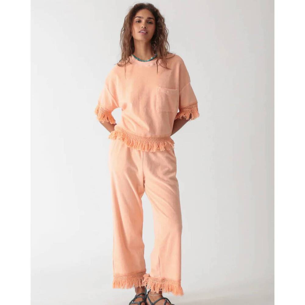 NEW ELECTRIC & ROSE ibiza fringe pants in apricot